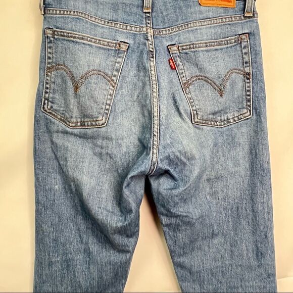 Levi’s Wedgie Skinny Jeans Button Fly Frayed hem blue jeans - Picture 7 of 15